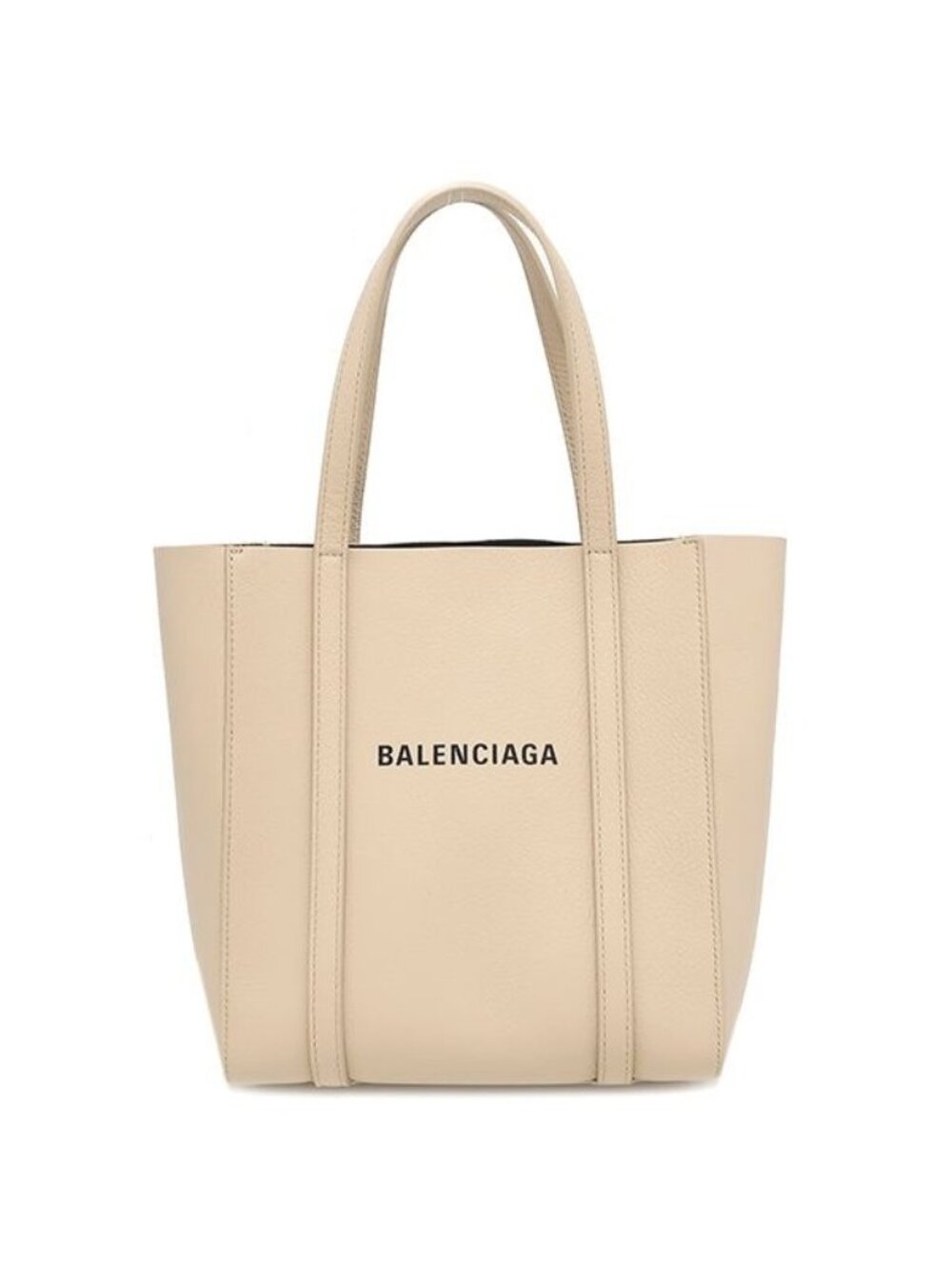 Balenciaga 2-Way Everyday Tote Bag XXS Leather Light Beige Silver Shoulder